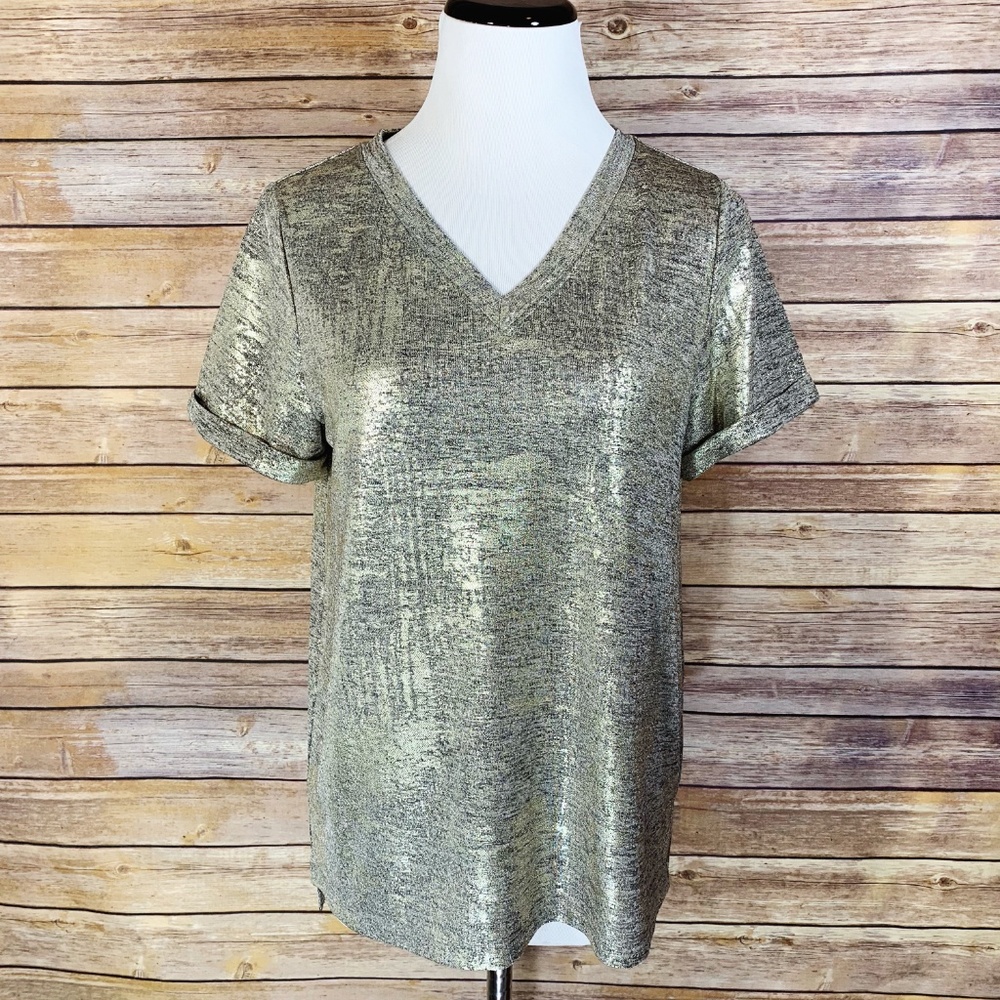 Anthropologie Akemi + Kin Festive Shine Top Tee